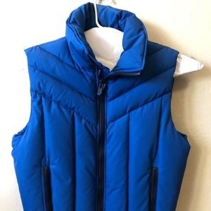 Vintage Down Line XL Goose Down Puffer Vest Blue